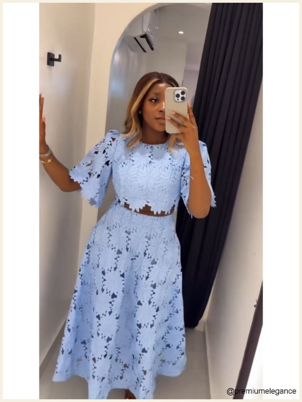 Embroidered Crop Top & Maxi Skirt Two Piece Set - Picture 6 of 6